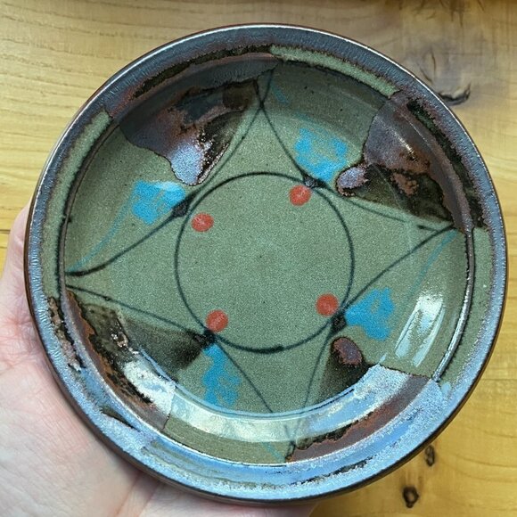 Keramik-Atelier Studio Art Pottery Abstract Trinket Bowl Ashtray Candle Holder - Picture 2 of 6